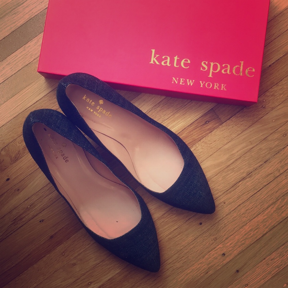 Kate Spade Jean Fabric Heels 8.5